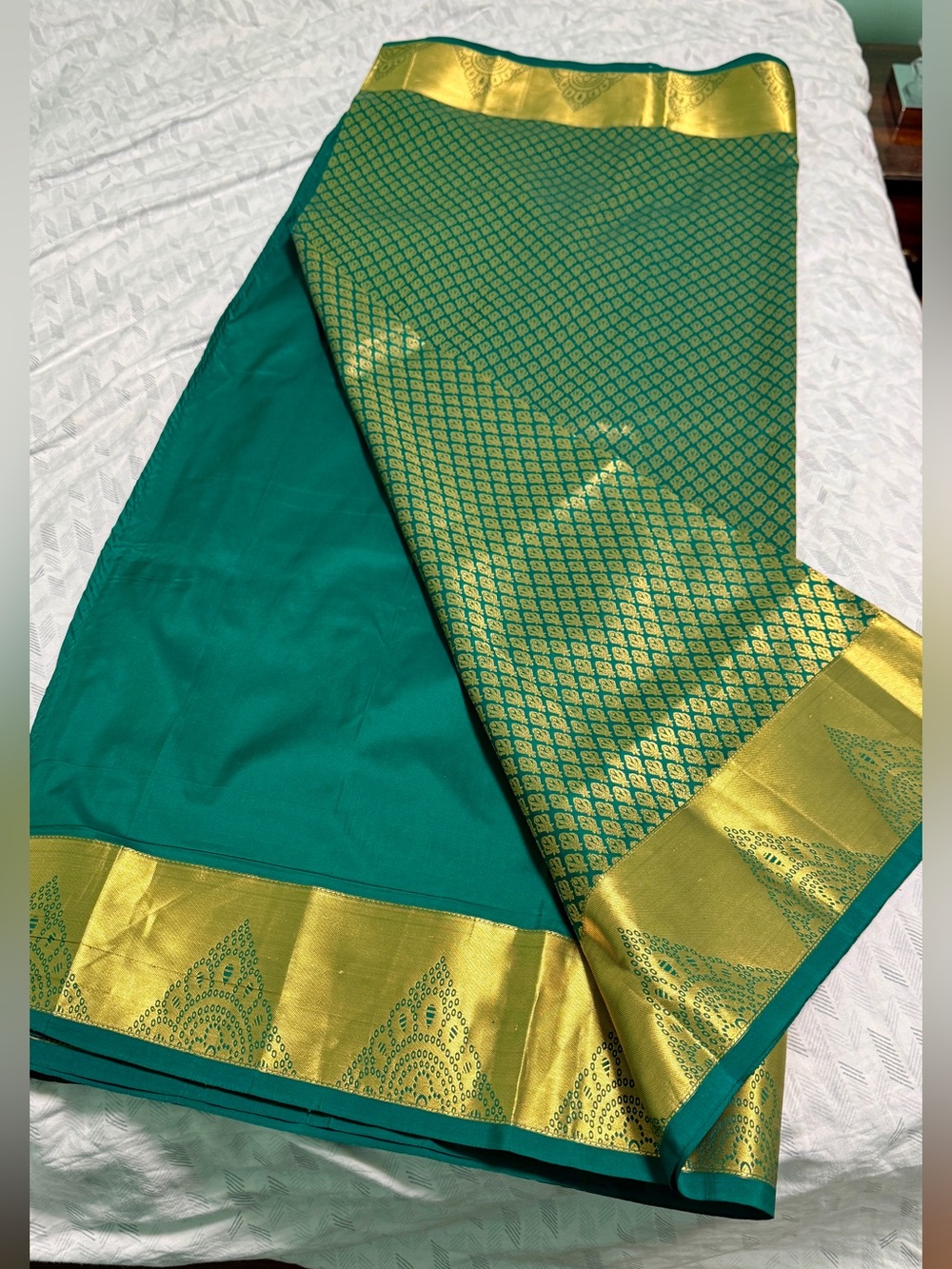 Silk Saree - Green and Gold